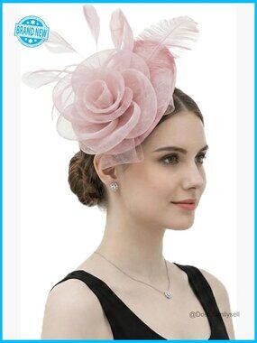 Fascinator Headband Derby Tea Party Hat Lightweight 2-in-1 Clip Cocktail